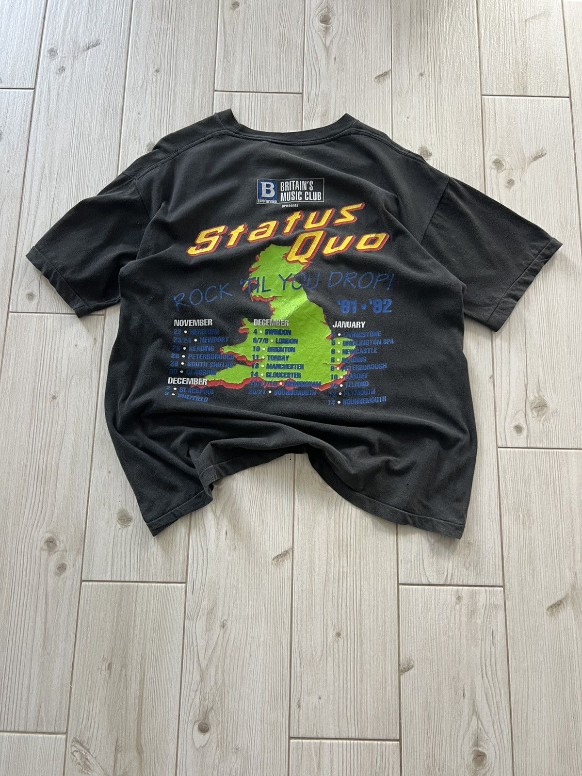 Band Tees Status Quo Vintage 1992 Rock'Til You Drop Rock Band Tour Size US XL / EU 56 / 4 - 3 Thumbnail