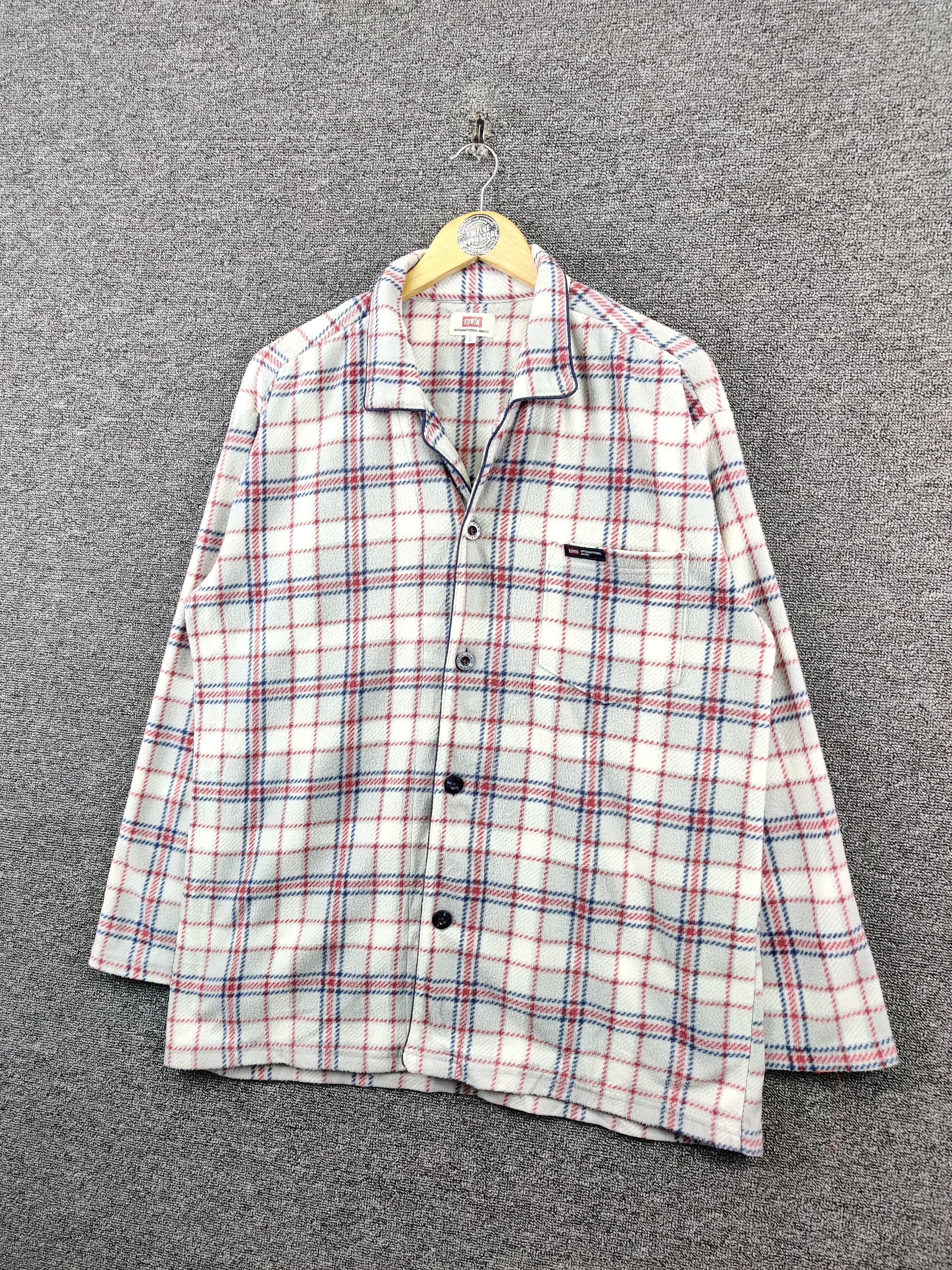 Edwin Vintage Edwin Fleece Flannel Shirt Button Ups Shirt Size US L / EU 52-54 / 3 - 2 Thumbnail