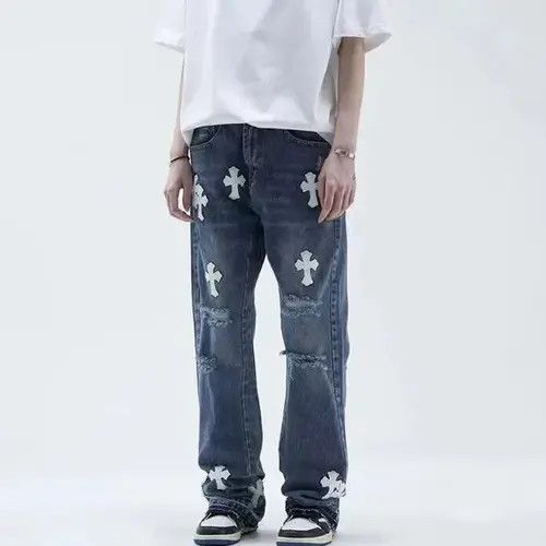 Japanese Brand × Jean High street hip hop cross patch bootcut jeans Size US 32 / EU 48 - 2 Thumbnail