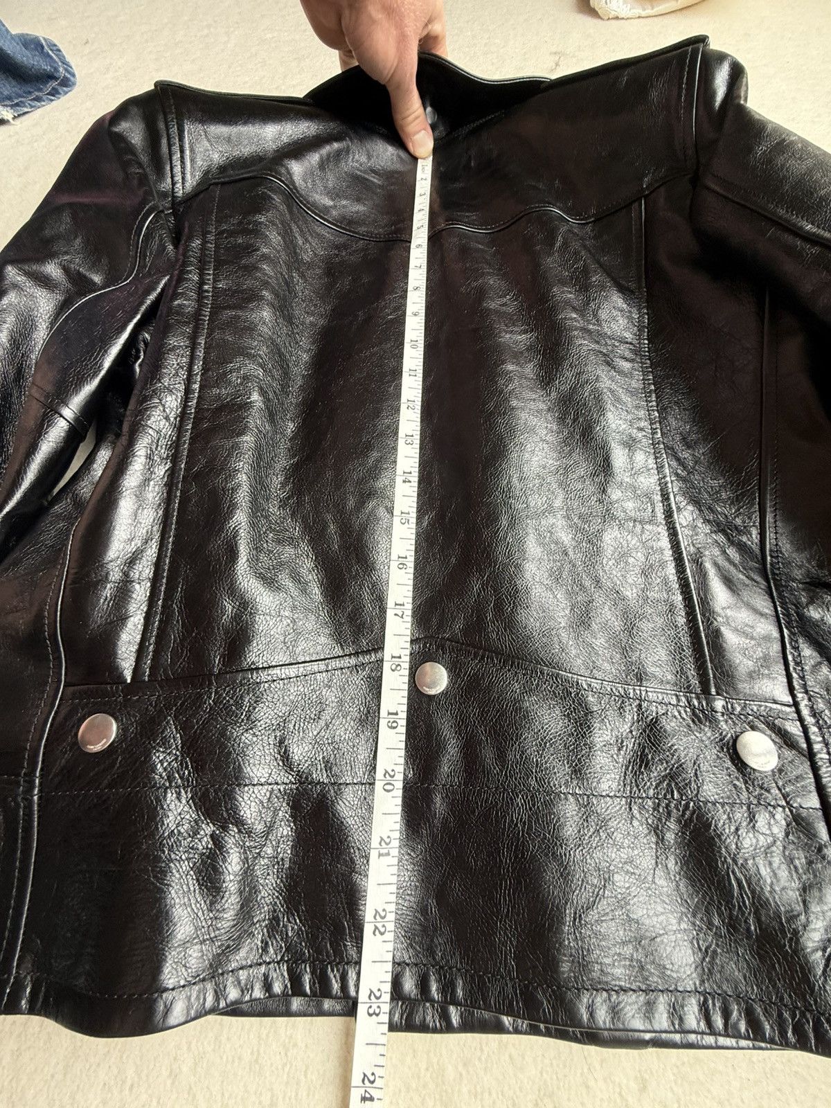 Saint Laurent Paris Saint Laurent oiled calf black leather biker jacket 46 L01 Size US S / EU 44-46 / 1 - 23 Thumbnail