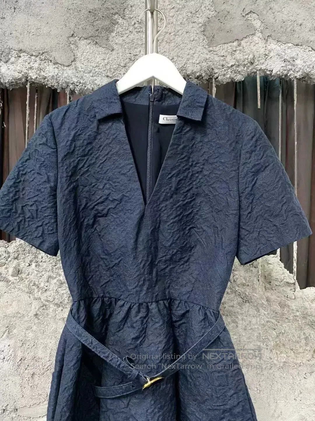 Dior navy blue pleated dress by dior. Size XS / US 0-2 / IT 36-38 - 3 Thumbnail