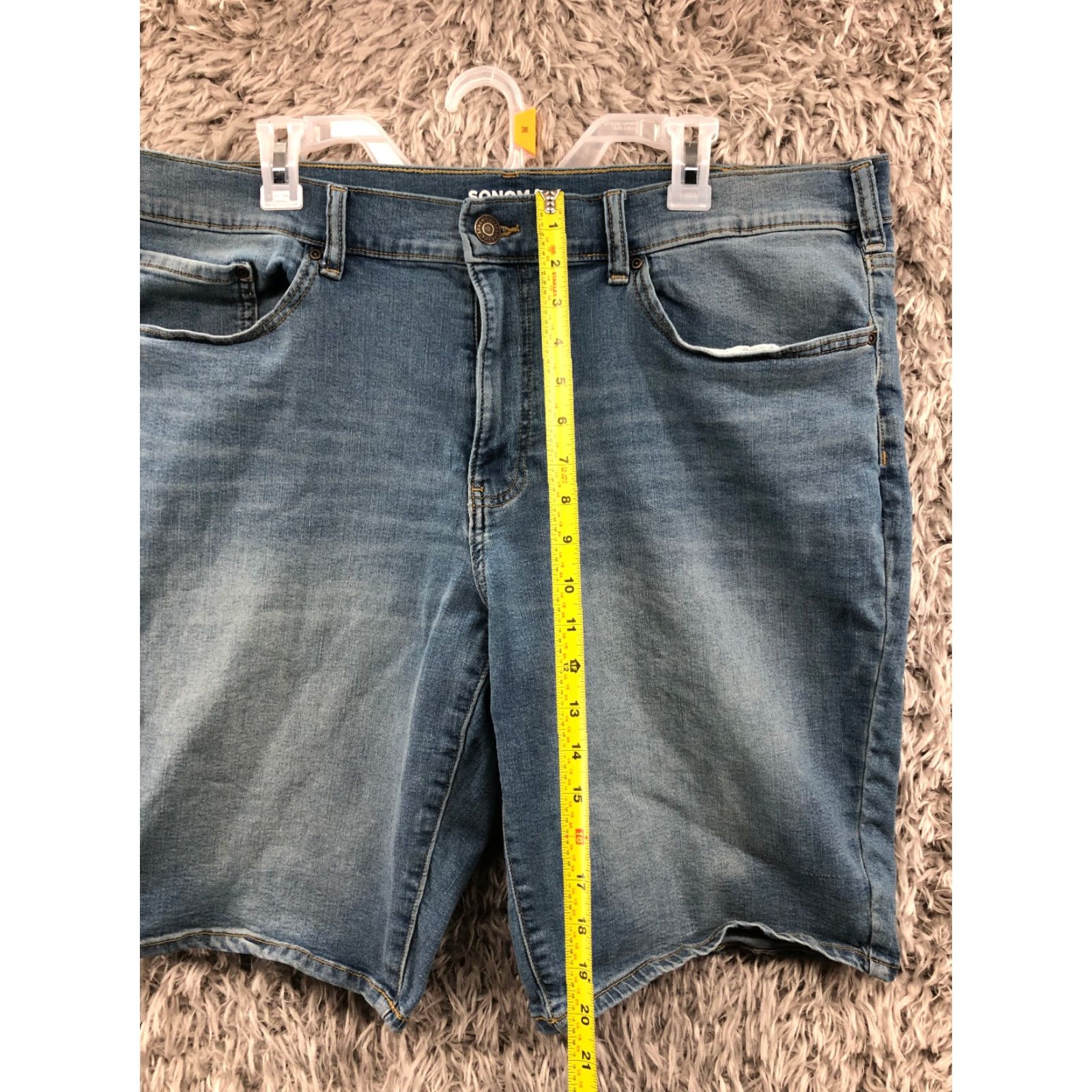 Denime Sonoma Bermuda Shorts Mens Size 40 Mid Rise Dark Wash Blue Denim Jean Shorts Size US 40 / EU 56 - 3 Thumbnail