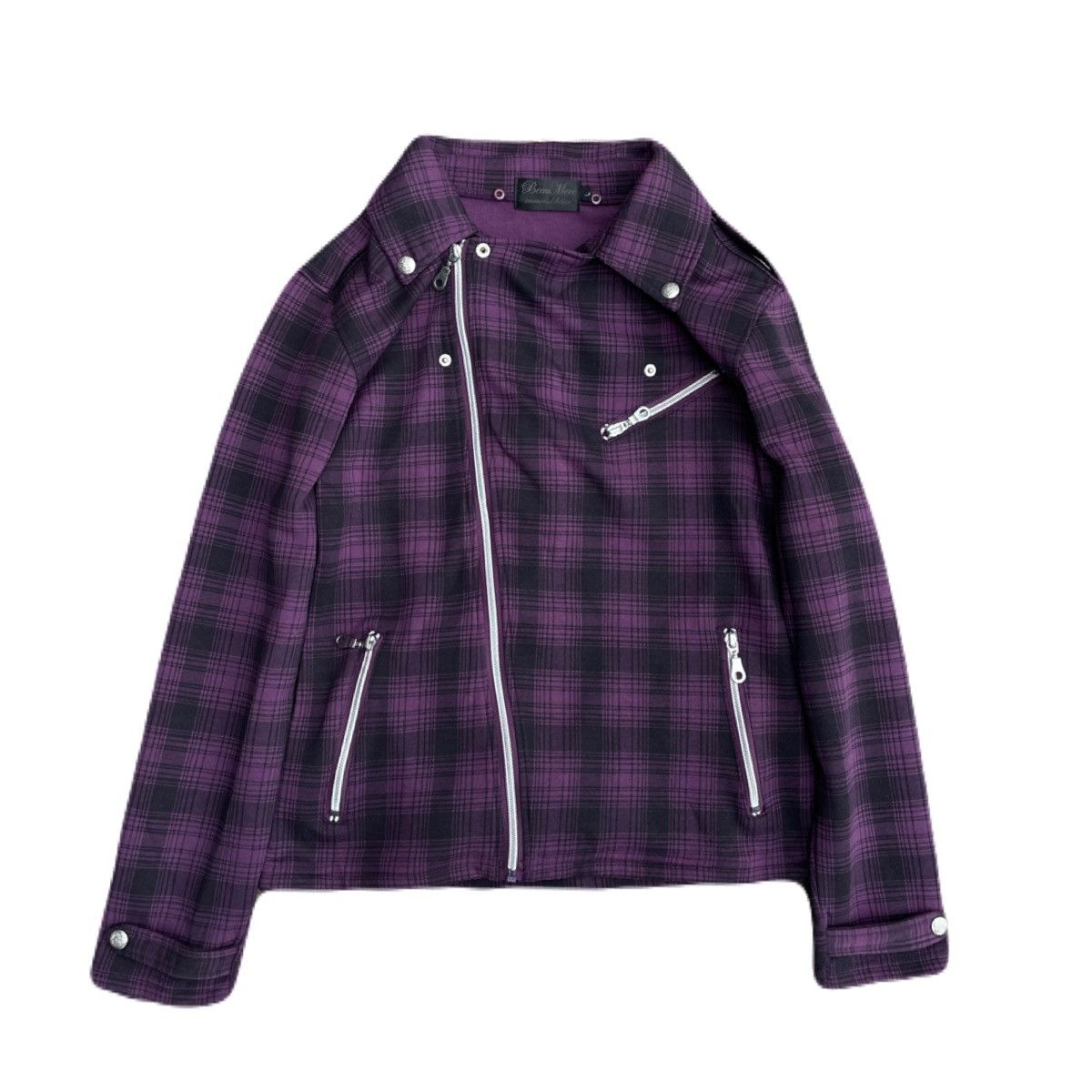If Six Was Nine 2000s Japanese archive Vkei Plaid Zip Slim Jacket Gyaruo Size US S / EU 44-46 / 1 - 2 Thumbnail