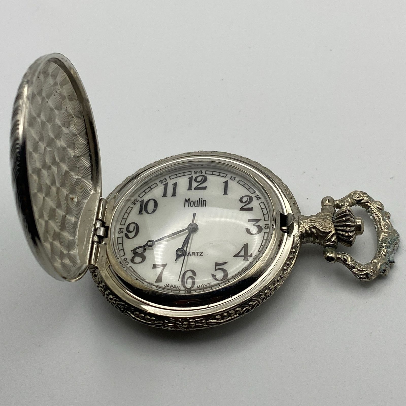 Other Elegant Silver Tone Moulin Pocket Watch - New Battery! Size ONE SIZE - 4 Thumbnail