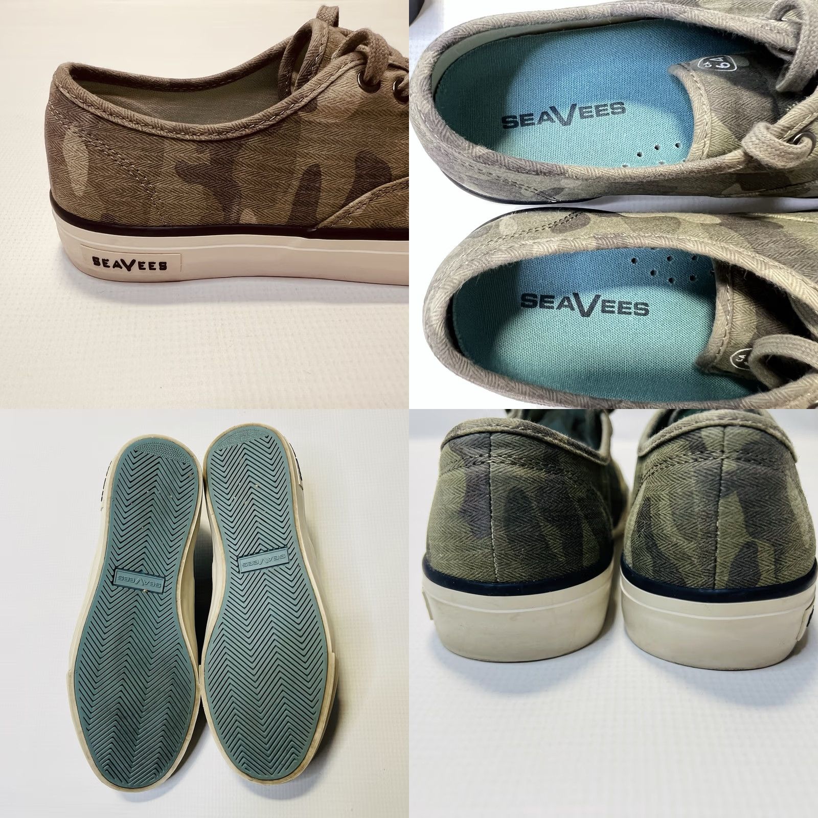 SeaVees Seavess Legend Sneakers Womens 8.5 Saltwash Herringbone Twill Camo Lace Up Size US 9 / IT 39 - 8 Thumbnail
