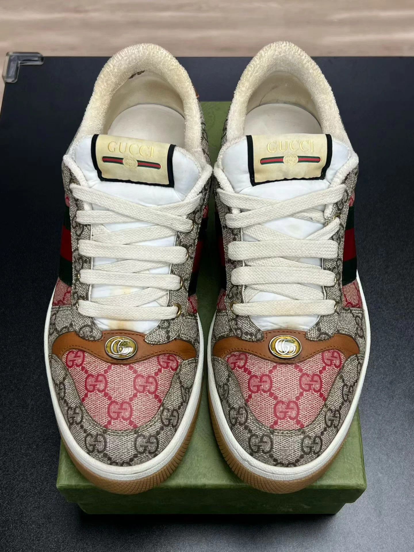 Gucci Gucci Rhyton Distressed Sneakers Ebony 42 With Accessories Size US 9 / EU 42 - 3 Thumbnail