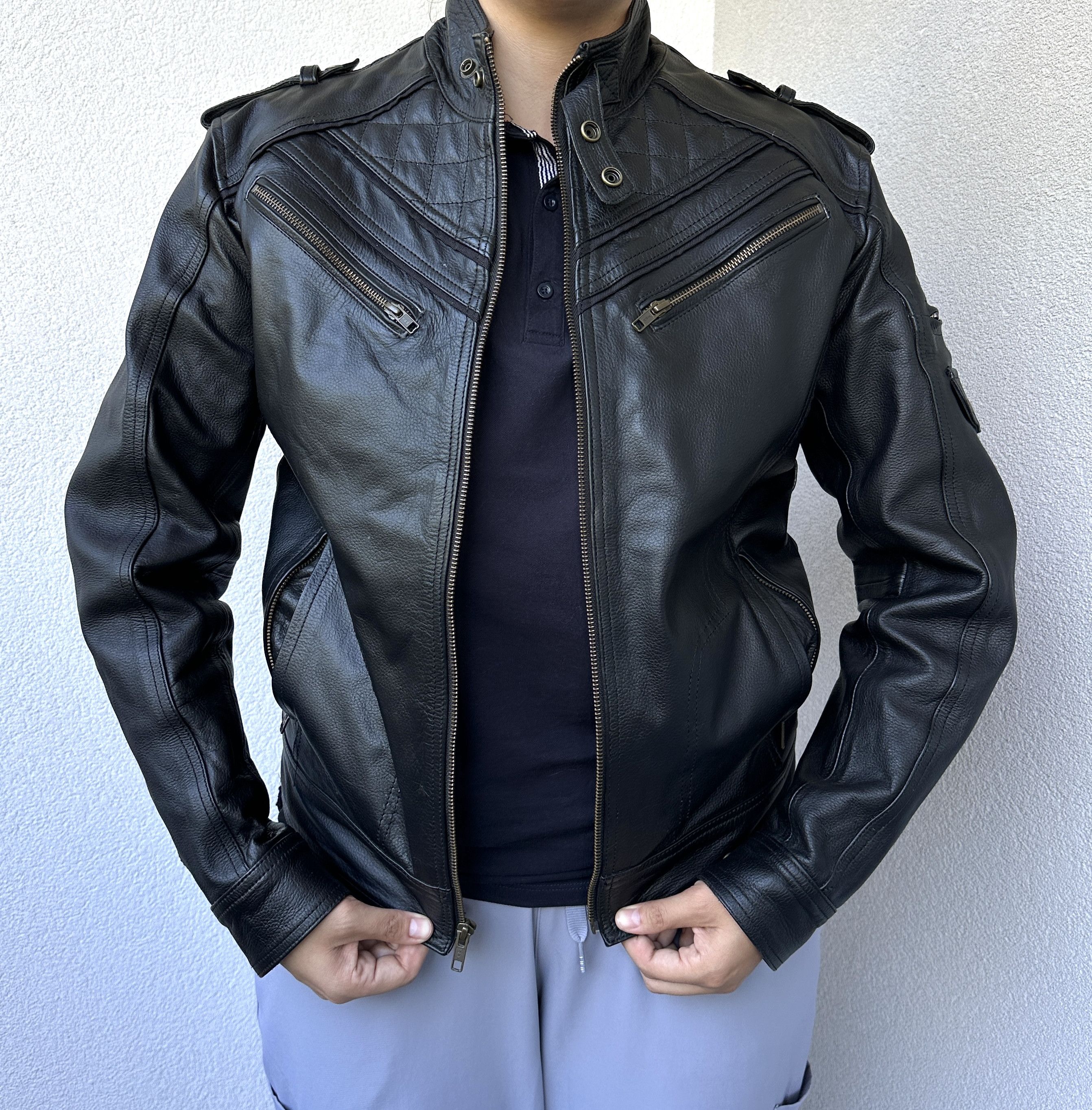 Vintage Vintage leather avant garder biker jacket Size US S / EU 44-46 / 1 - 1 Thumbnail