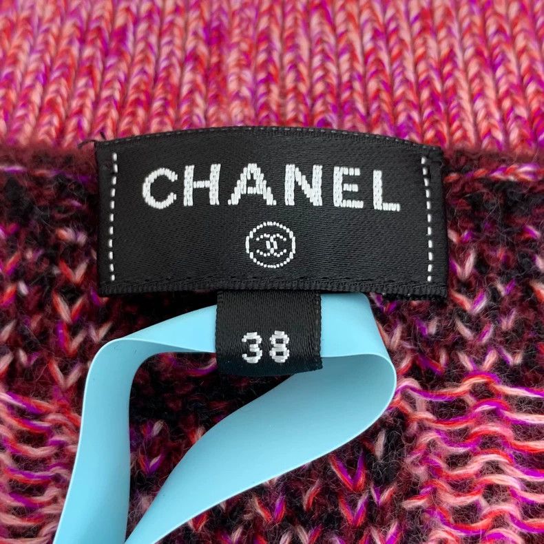 Chanel Chanel Rose-red plaid V-neck cashmere knitted vest 2506-Nex Size XS / US 0-2 / IT 36-38 - 6 Thumbnail