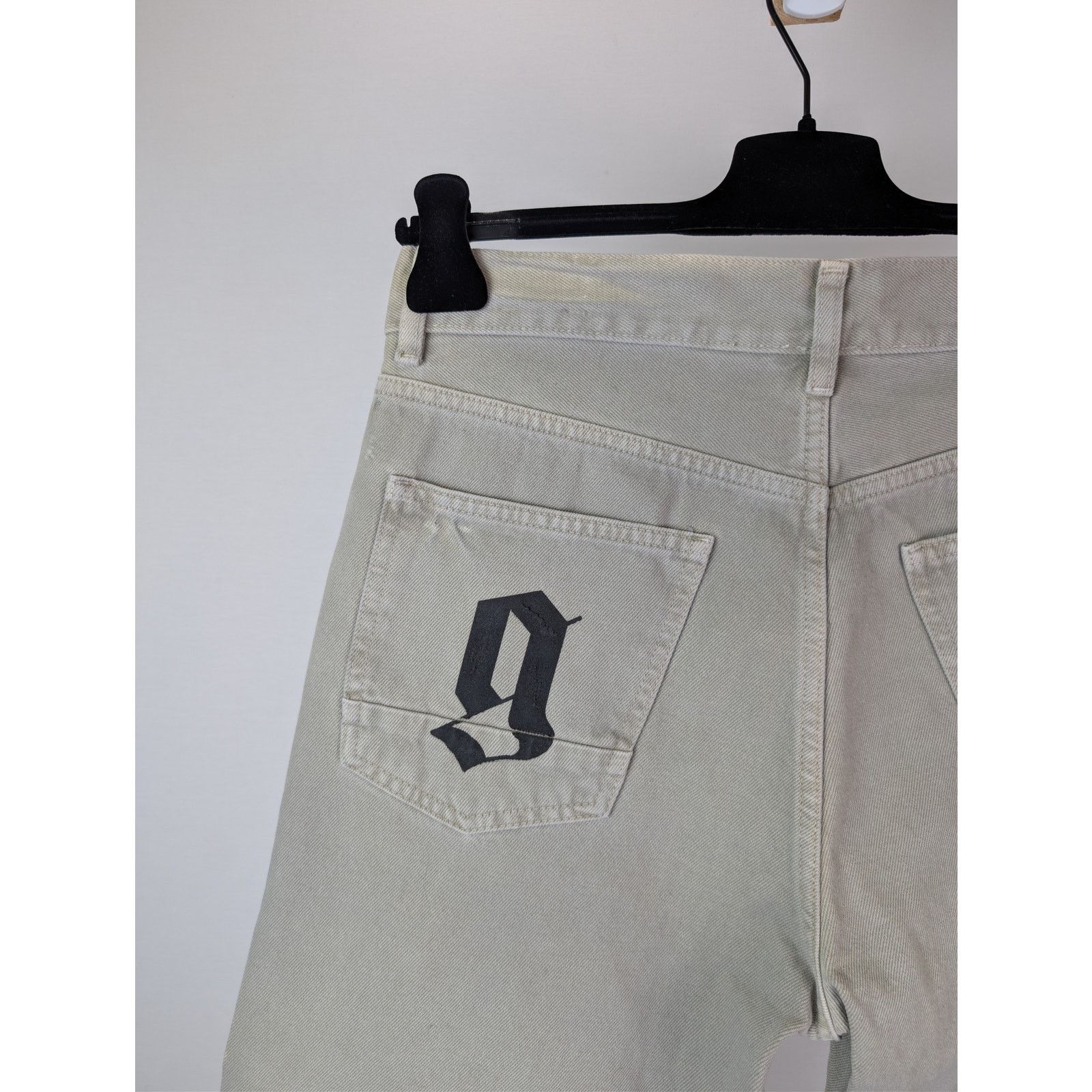 Palm Angels o1rshd1 Bull Logo Patch 5 Pockets Denim Pants in Light Beige Size US 29 - 16 Thumbnail