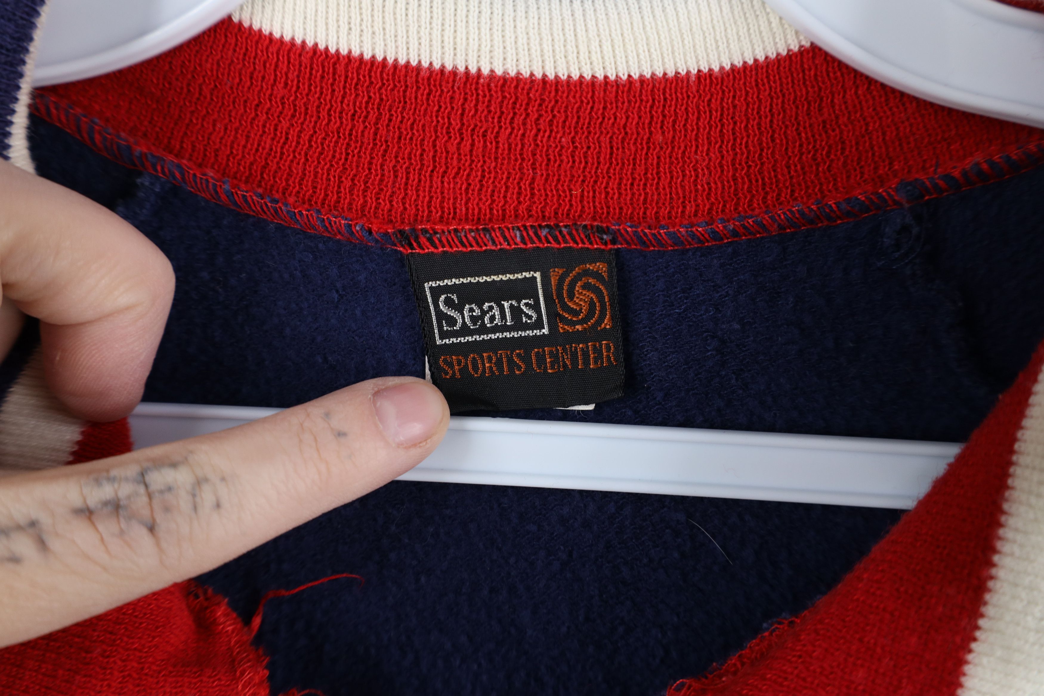 Vintage Vintage 70s Streetwear Striped Half Zip Sweatshirt USA Size US L / EU 52-54 / 3 - 5 Thumbnail