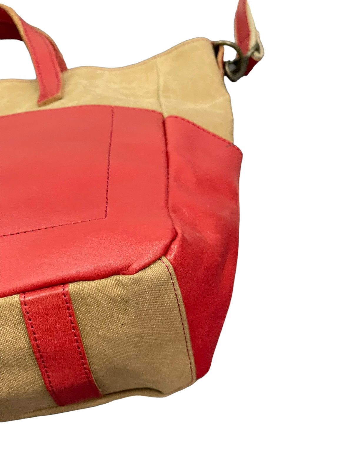 Japanese Brand Leather Cotton Canvas Lily Japan Sling Cross Body Bag 4🟩 Size ONE SIZE - 13 Thumbnail