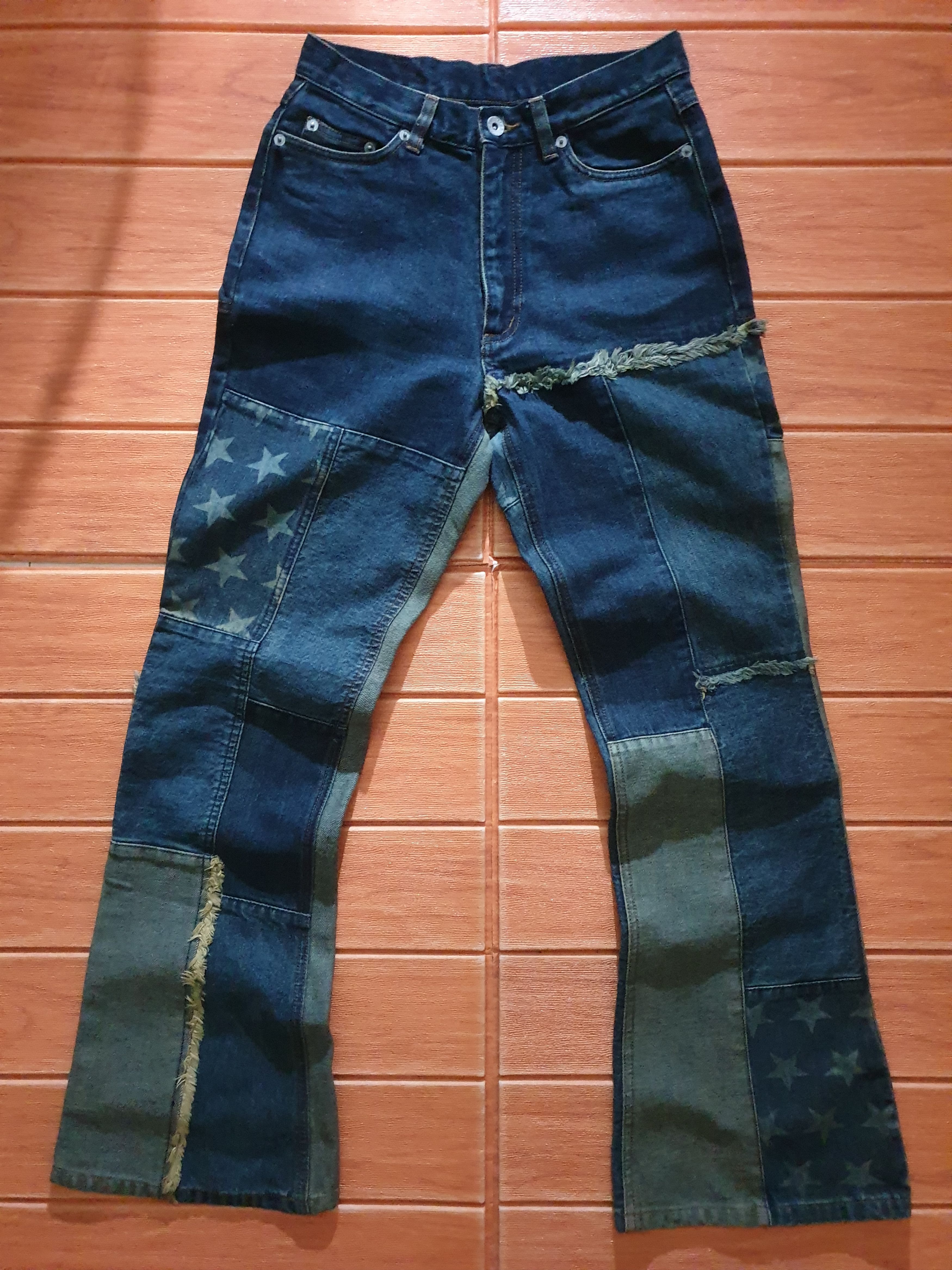 💥Cat patchwork denim Japanese style pant