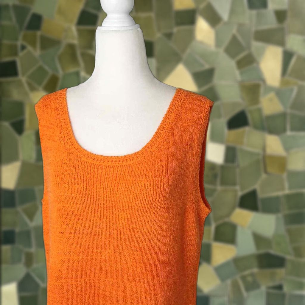 Coldwater Creek VINTAGE Coldwater Creek orange knit sleeveless sweater tank XL Women Size XL / US 12-14 / IT 48-50 - 1 Thumbnail