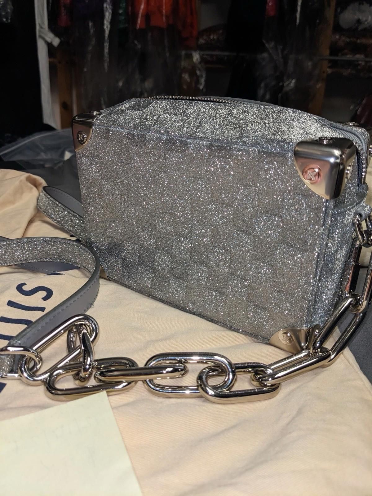 Louis Vuitton Louis Vuitton Soft Trunk Bag Glitter Silver Leather Mini Bag Size ONE SIZE - 2 Thumbnail