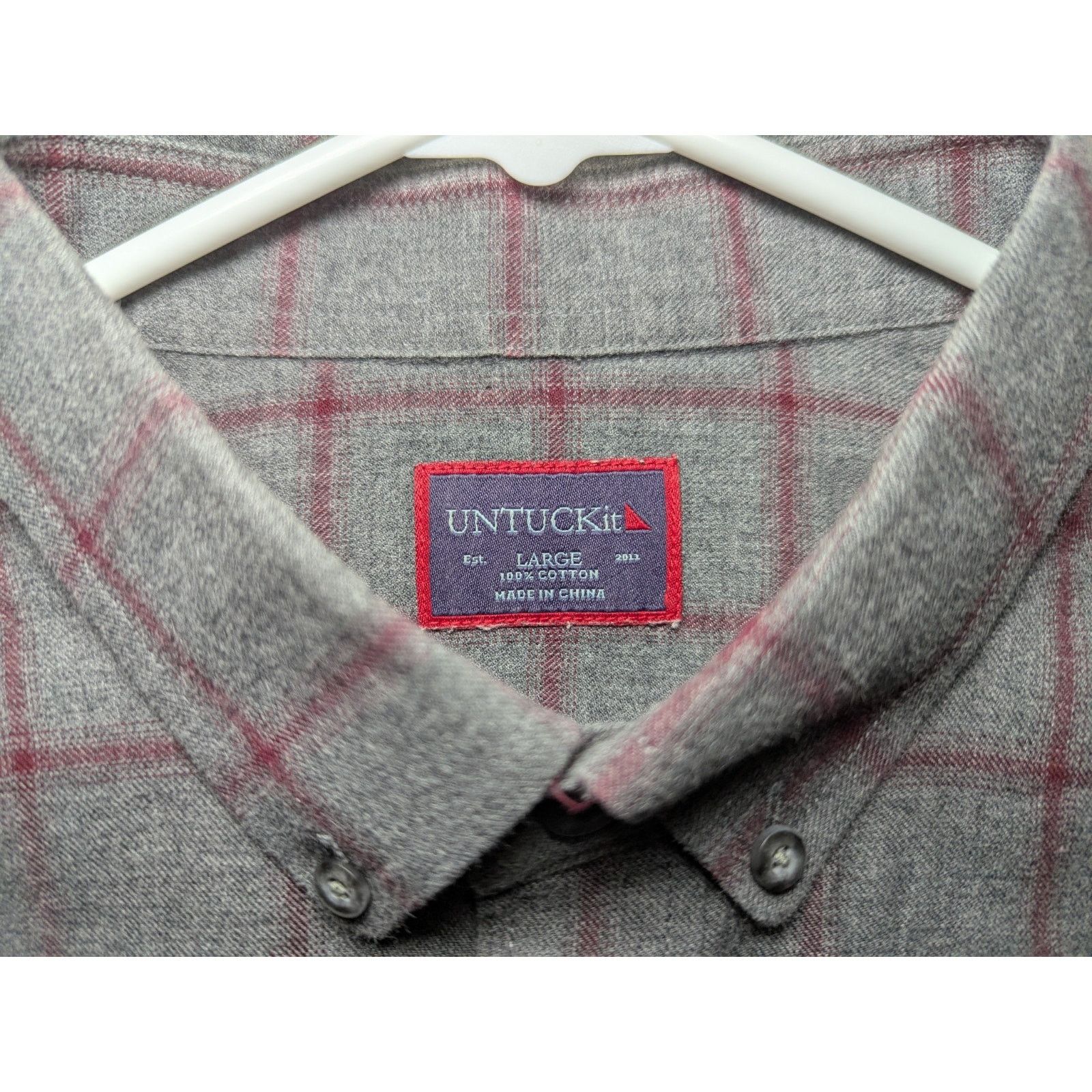 UNTUCKit UNTUCKit Men's Large Flannel Shirt Check Long Sleeve Button Size US L / EU 52-54 / 3 - 4 Thumbnail