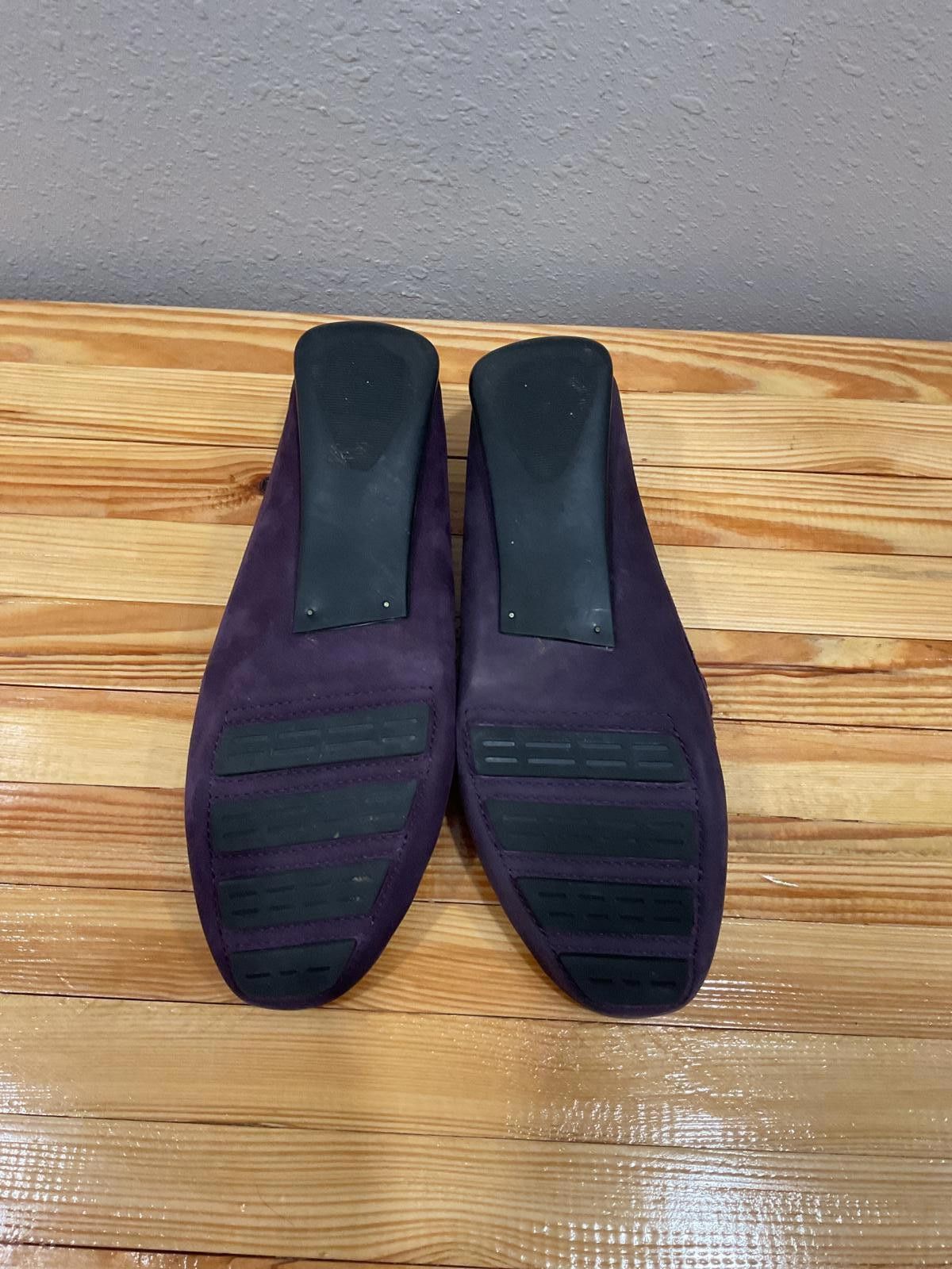 Designer Robert Zur Purple and Gold Loafers Size US 7.5 / IT 37.5 - 4 Thumbnail