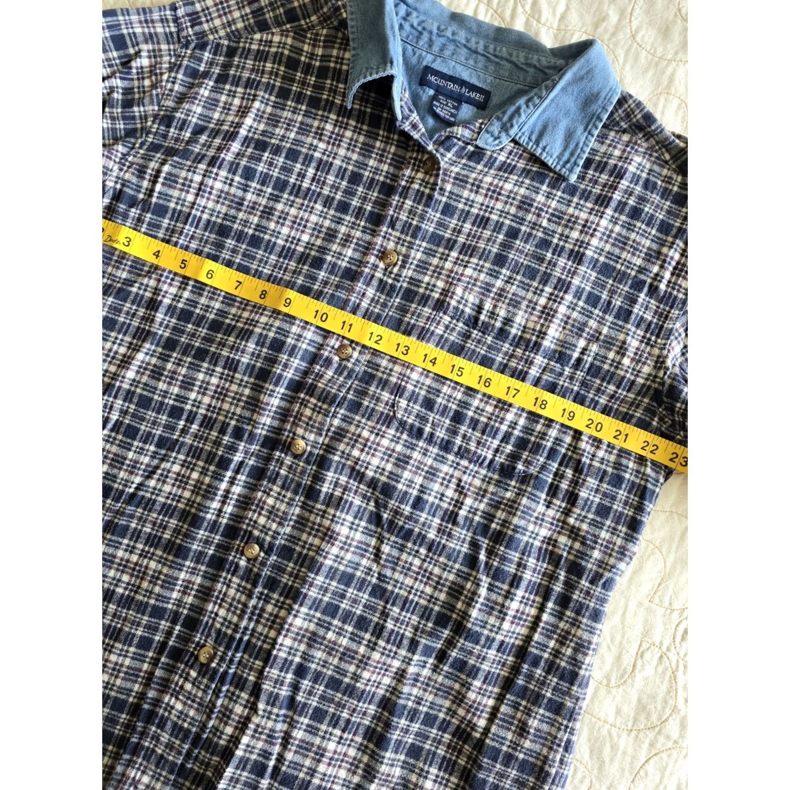 Vintage Vintage 90s Blue Plaid Button Up Mens XL Mountain Lake Grunge Skater Shirt Size US XL / EU 56 / 4 - 4 Thumbnail