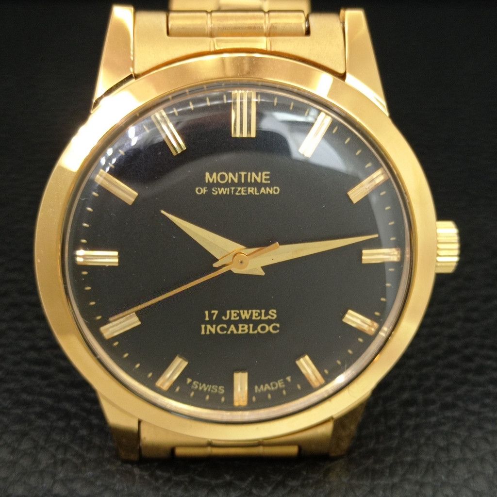 Other VINTAGE MONTINE HAND-WINDING SWISS MENS WATCH a444175 Size 38 - 4 Thumbnail