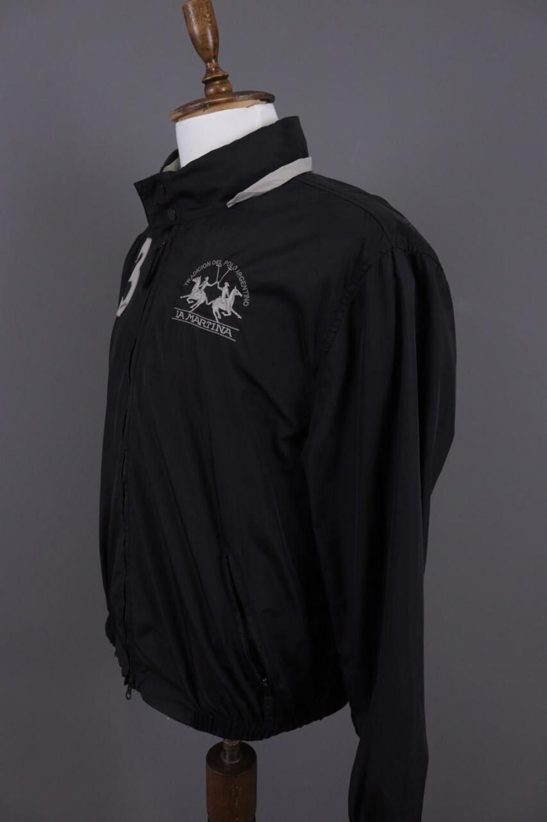 La Martina La Martina Argentina Black #3 Nylon Full Zip Bomber Jacket Size M / US 6-8 / IT 42-44 - 9 Thumbnail