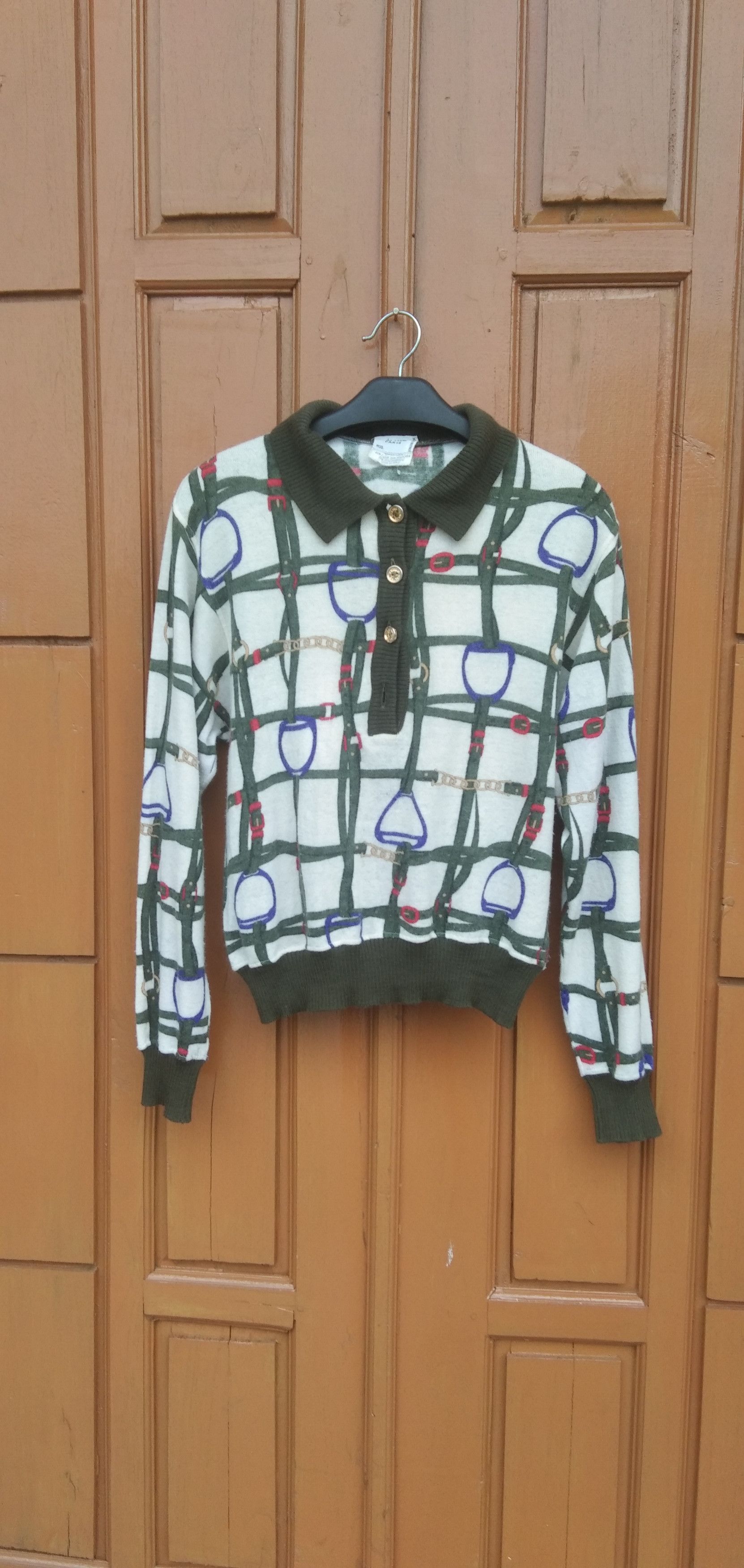 Vtg celine collar knit tops