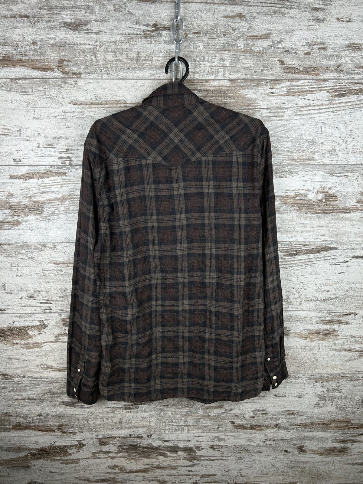 Allsaints × Japanese Brand Mens AllSaints Flannel Shirts button up plain ls shirt y2k Size US S / EU 44-46 / 1 - 11 Thumbnail