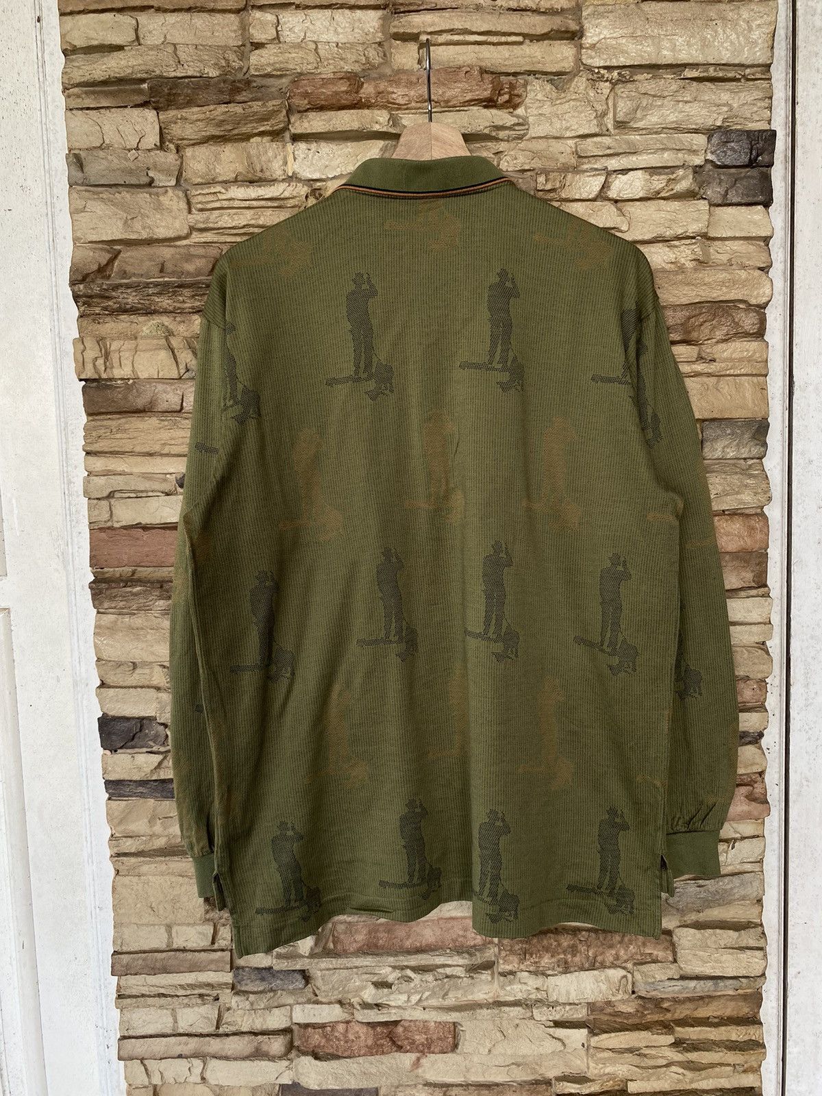 Vintage Rare Vintage Burbery All Over Print Long Sleeve Polo Shirt Size US L / EU 52-54 / 3 - 11 Thumbnail