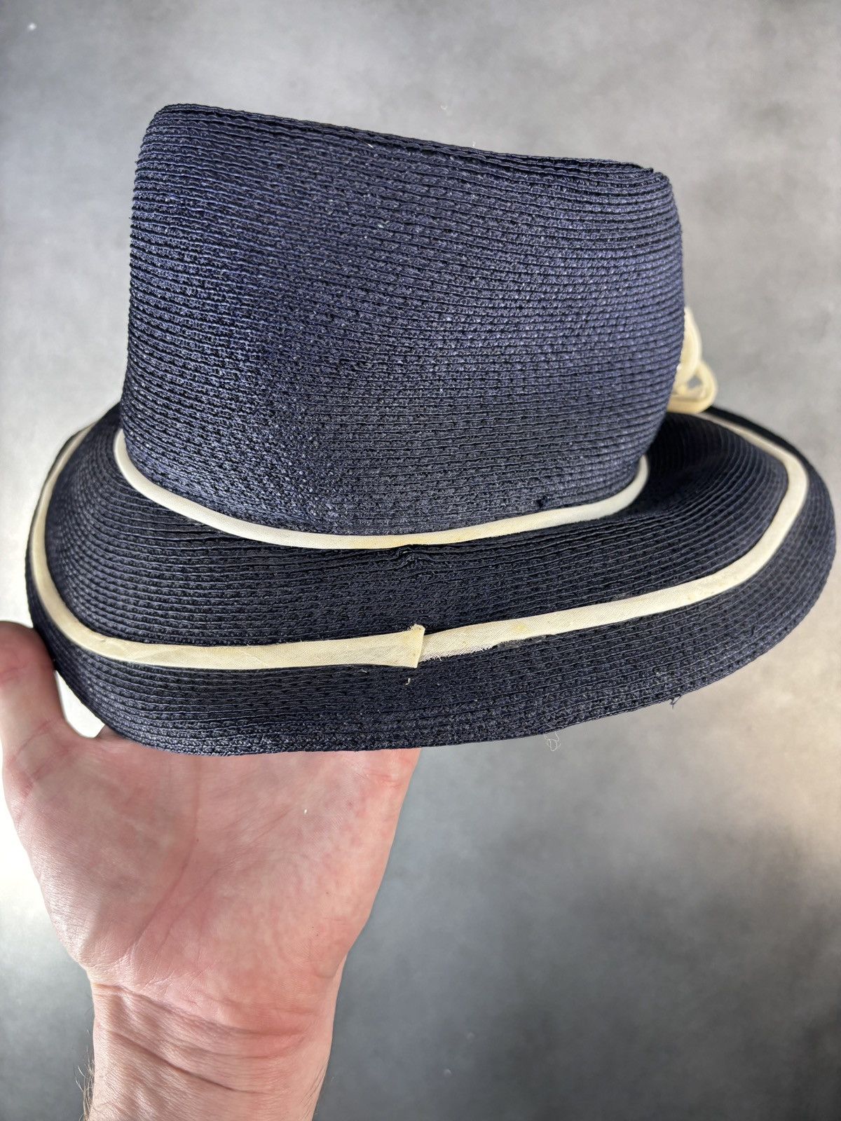 Yves Saint Laurent 1960s Yves Saint Laurent Hat Vintage YSL Straw Cap Floral Size ONE SIZE - 17 Thumbnail
