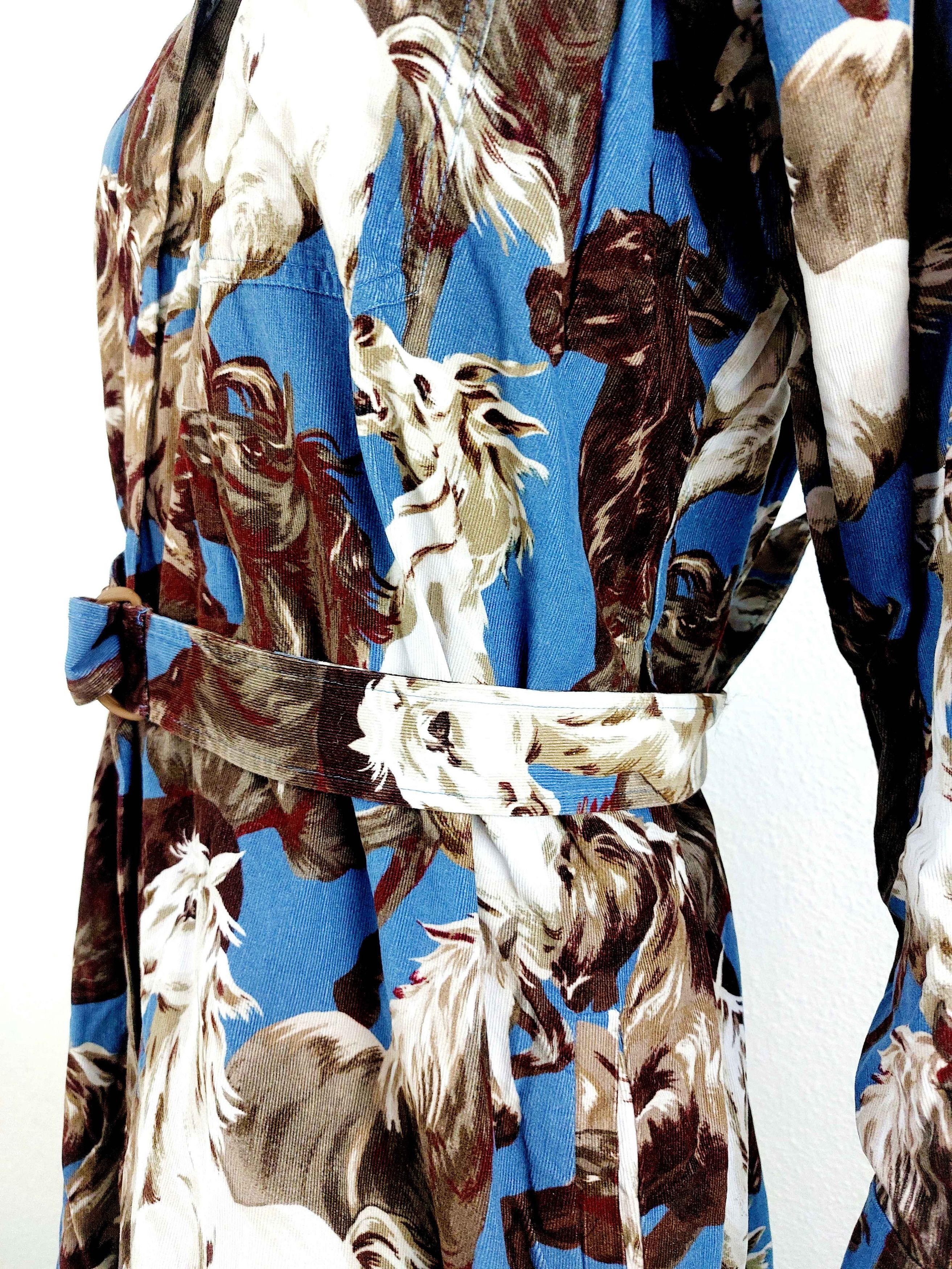 Kenzo KENZO Women's Chevaux Horse Cowboy Denim Tunc Dress Size M / US 6-8 / IT 42-44 - 7 Thumbnail
