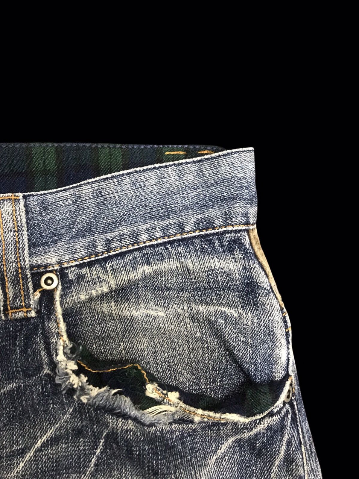 Japanese Brand 💥DENIM ART💥SACRIFICE Japan Destroyed Patchwork Denim F156 Size US 34 / EU 50 - 11 Thumbnail