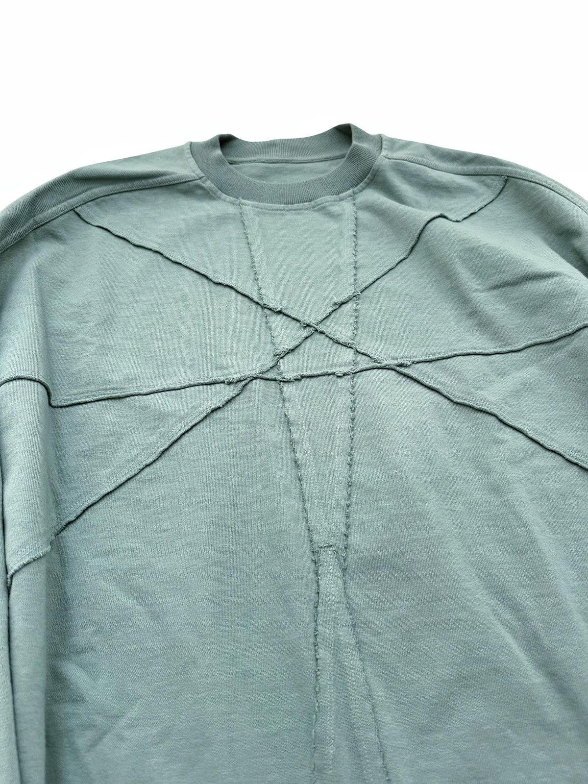 Rick Owens Seafoam Aqua Blue Pentagram Jumbo Crater Crewneck Size US XXL / EU 58 / 5 - 3 Thumbnail