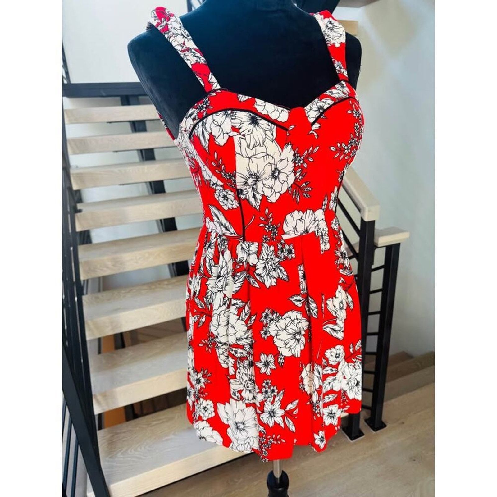 Other New Y2K Summer Vacation Red dress with flowers size S Size S / US 4 / IT 40 - 2 Thumbnail