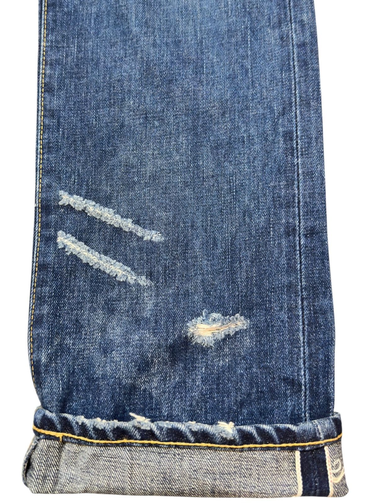 Issey Miyake Vintage Sunaokuwahara Selvedge Ripped Distressed Denim Size US 29 - 3 Thumbnail