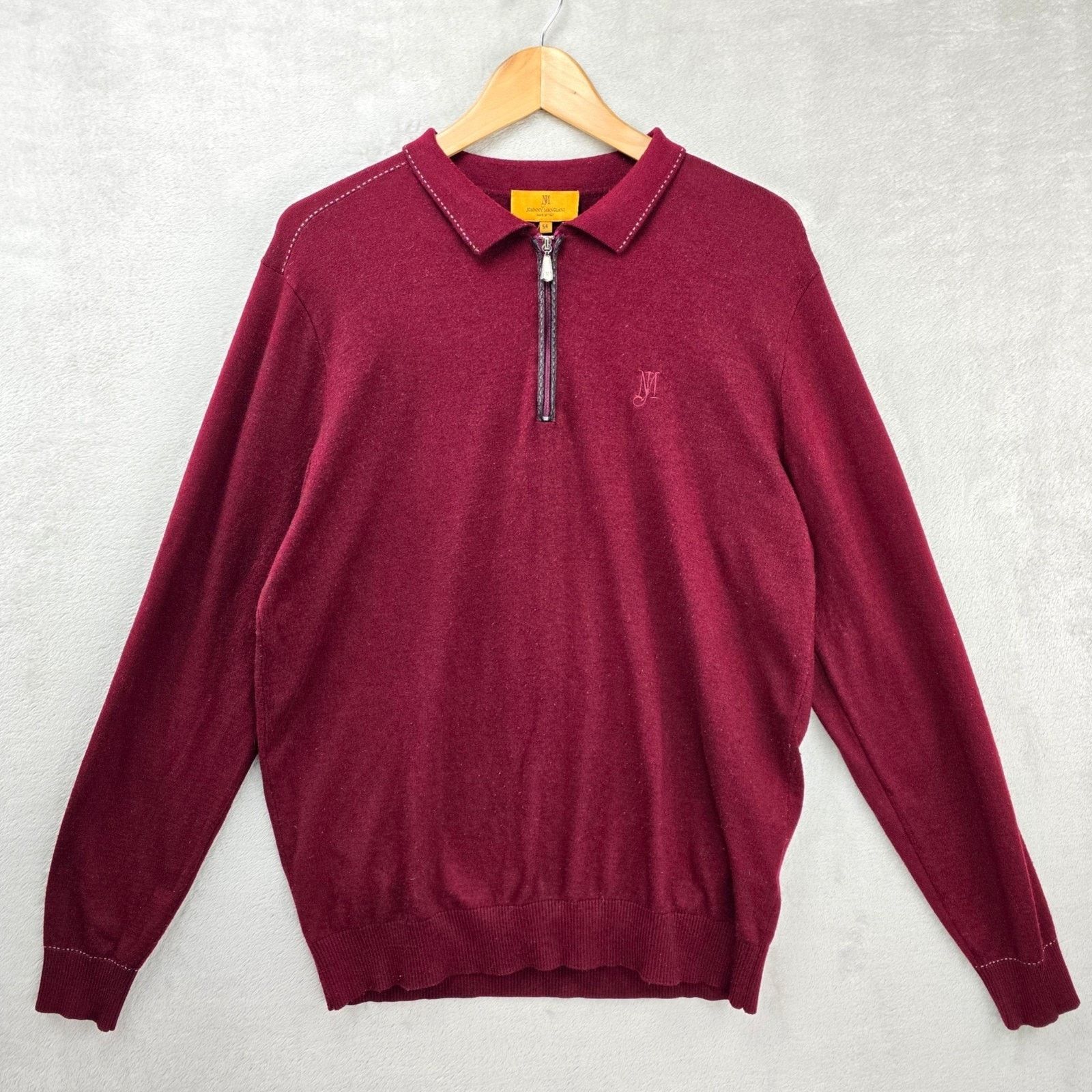 Other JM by Johnny Manglani 1/4 Zip Sweater Mens Large 54 Wool Size US L / EU 52-54 / 3 - 1 Thumbnail