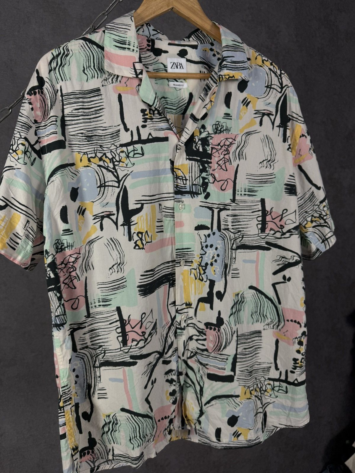 Zara Zara Man designer art crazy hawaiian shirt Size US L / EU 52-54 / 3 - 3 Thumbnail