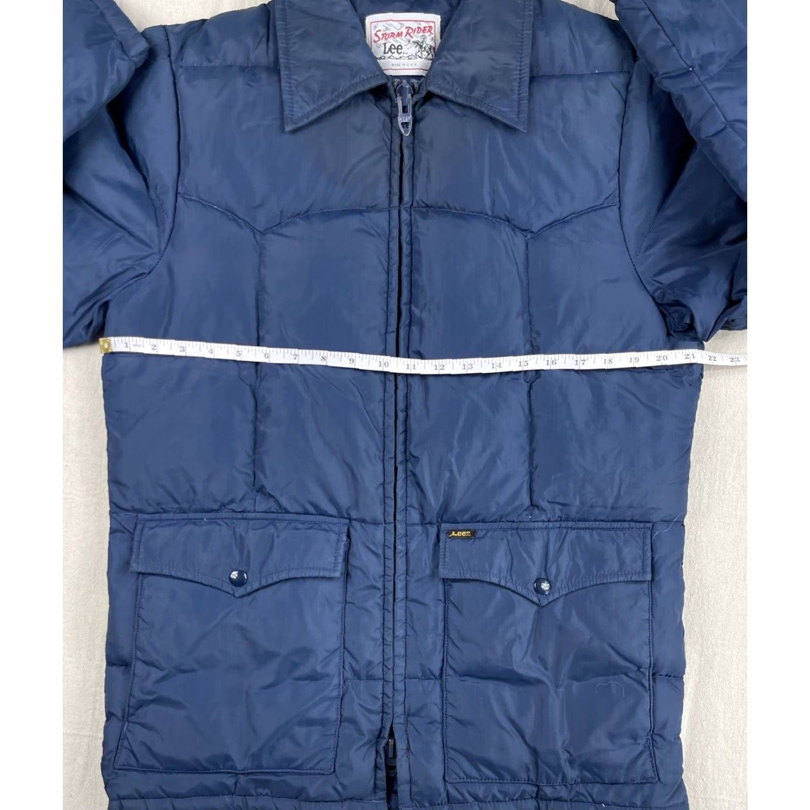 Lee VINTAGE Lee Storm Rider Puffer Jacket Sz M USA Ski Snow Front Pockets Quilted Nylon Blue Men Size US M / EU 48-50 / 2 - 5 Thumbnail