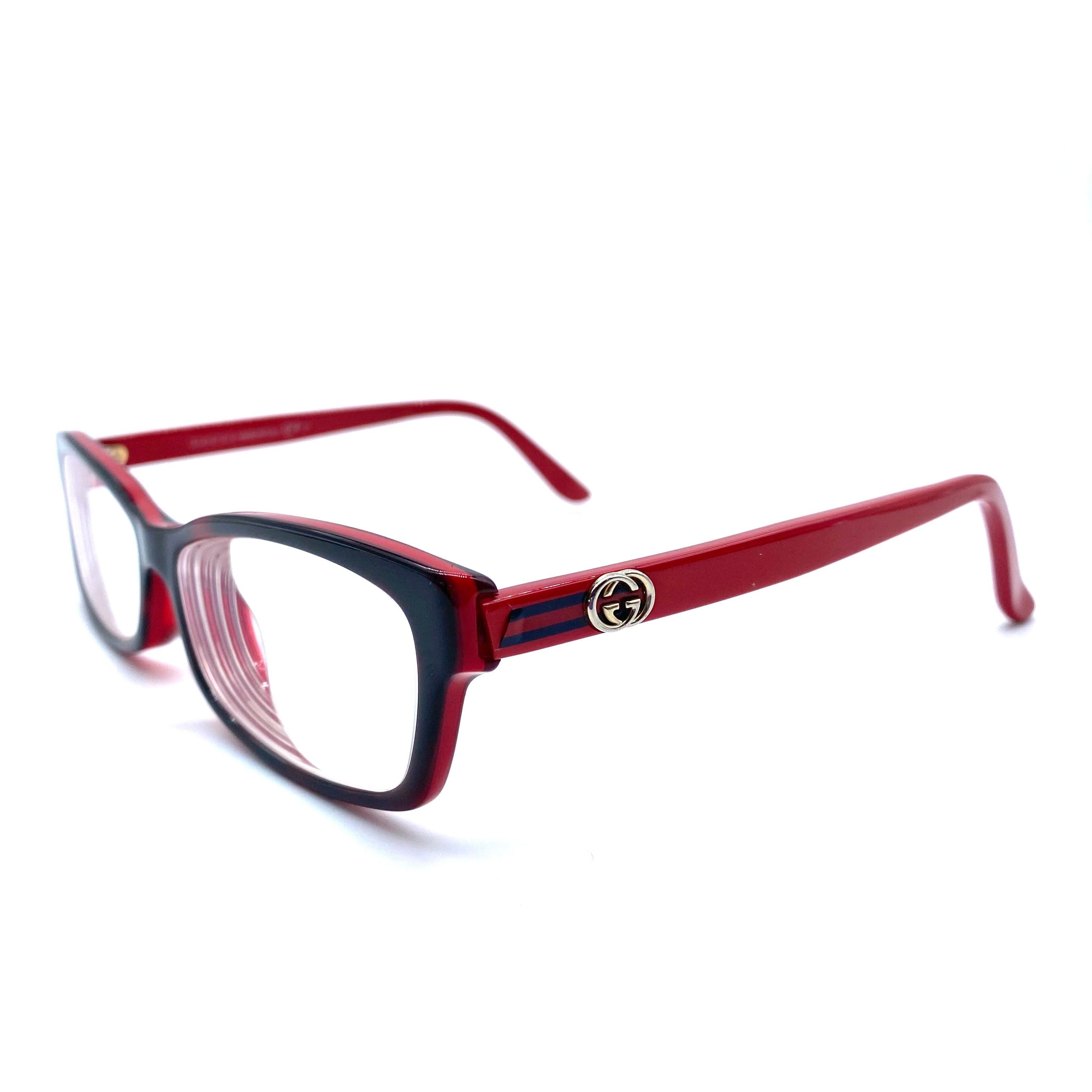 Vintage Gucci Interlocking Prescription Glasses Black Red