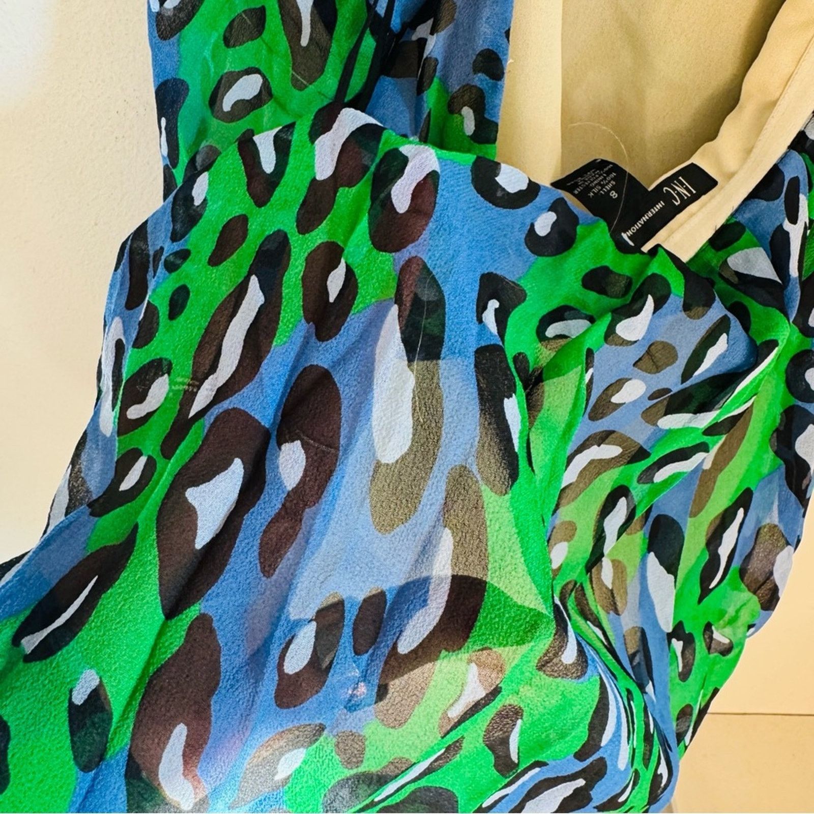 Vintage VINTAGE Blue Green Black Silk Halter Tie Tank Top Blouse Size M / US 6-8 / IT 42-44 - 12 Thumbnail