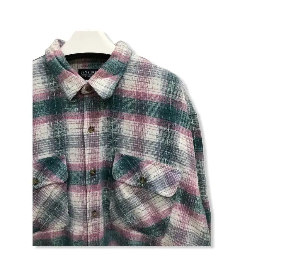Vintage Vintage Tiny Doll Plaid Tartan Flannel Shirt 👕 Size US M / EU 48-50 / 2 - 2 Thumbnail