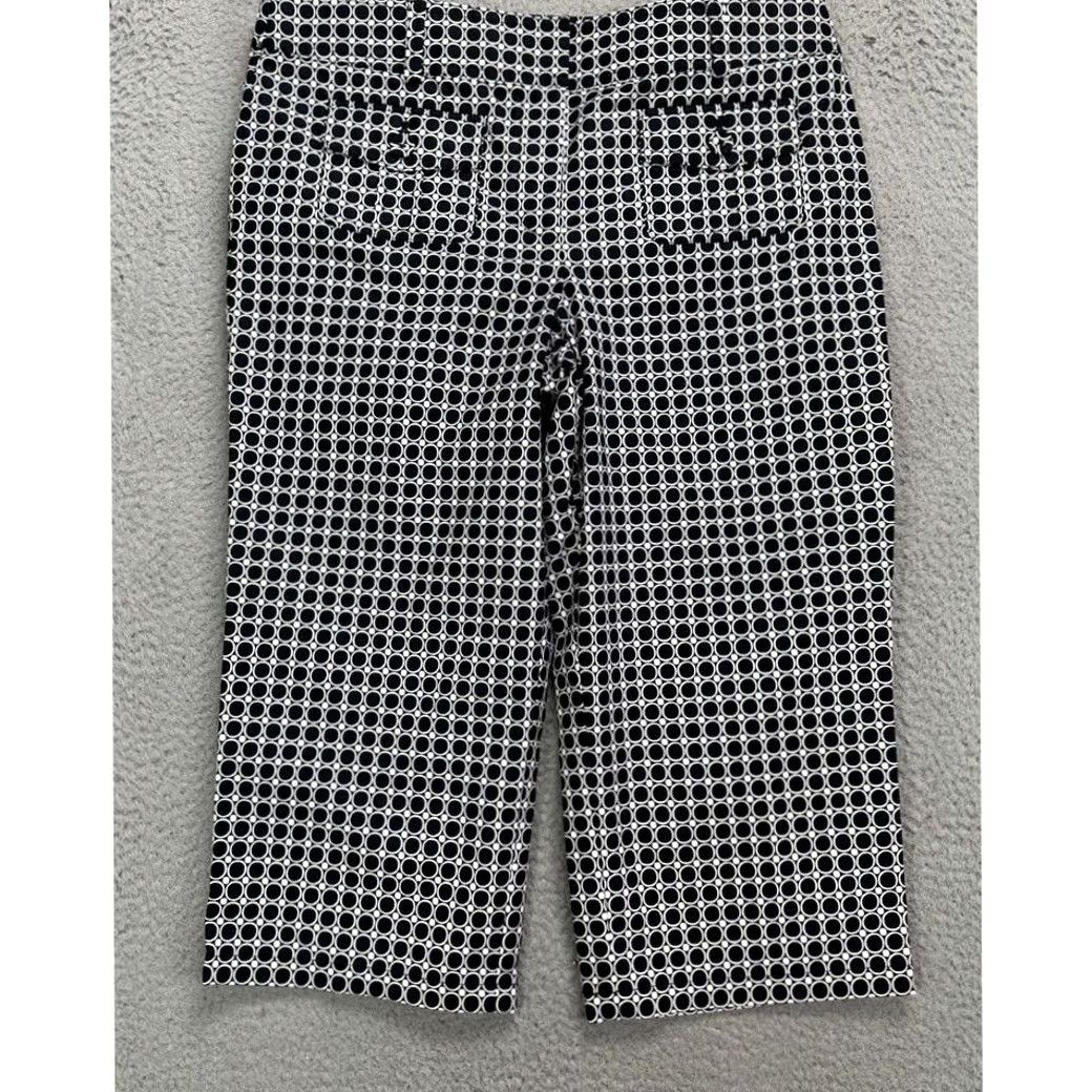 Ann Taylor Ann Taylor Capri Pants Womens 8 Black Polka Dot Stretch Hi-Rise Casual Pockets Womens Size 30" / US 8 / IT 44 - 2 Thumbnail