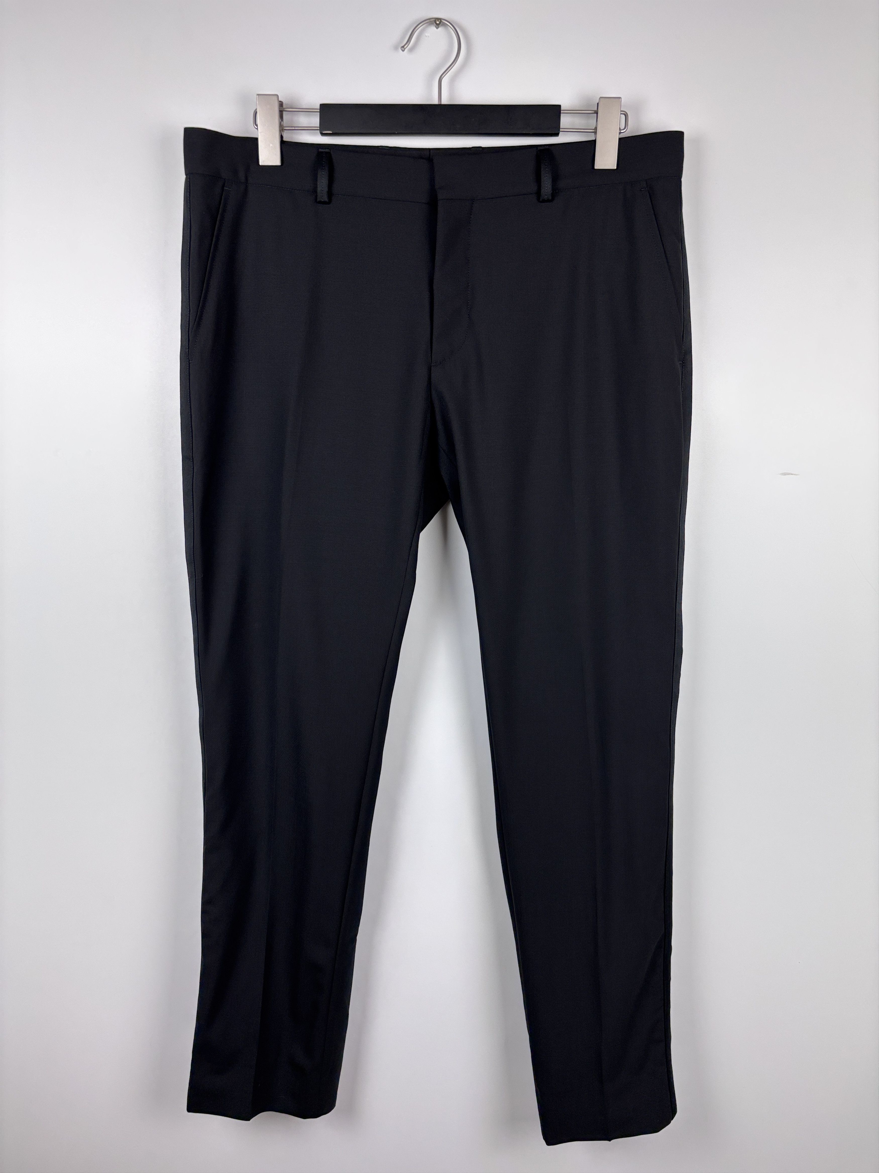 Pierre Balmain Pierre Balmain Satin Trim Wool Trousers Black Pants 38/50 Size US 38 / EU 54 - 1 Thumbnail
