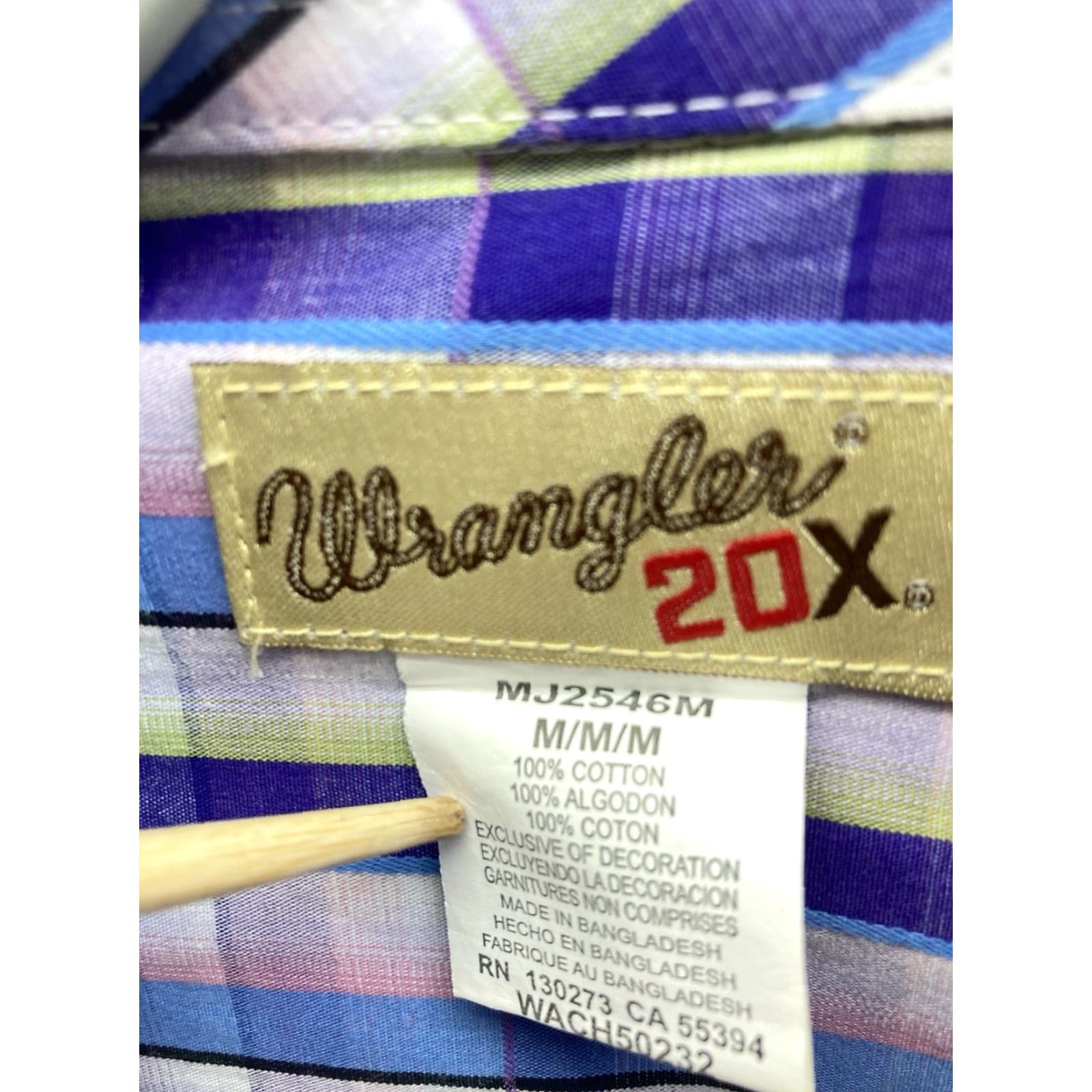 Wrangler VINTAGE Wrangler Western Shirt Men M Purple Check Long Sleeve Rodeo NWOT Size US M / EU 48-50 / 2 - 5 Thumbnail