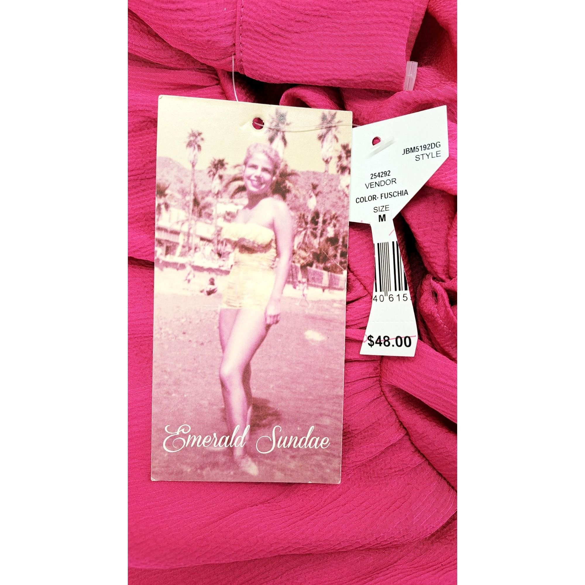 Other Emerald Sundae Pink Long Sleeve Mini Dress With Tie Waist Size M / US 6-8 / IT 42-44 - 6 Thumbnail