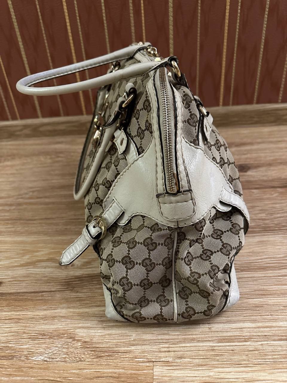 Gucci Gucci GG Canvas Horsebit Horse Nail Boston Bag Purse Vintage Size ONE SIZE - 8 Thumbnail