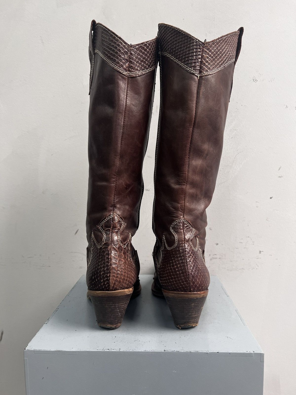 Western Rise If six was nine Brown leather boots western style guidi vibe Size US 7.5 / EU 40-41 - 5 Thumbnail