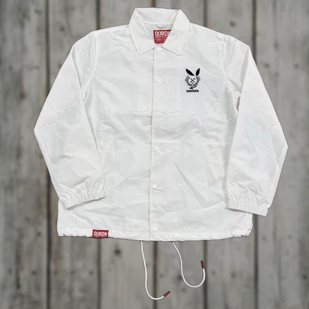Vintage DIXXON Ground Up Custom Jacket WHITE Button Snap Windbreaker Mens L Size US L / EU 52-54 / 3 - 1 Thumbnail