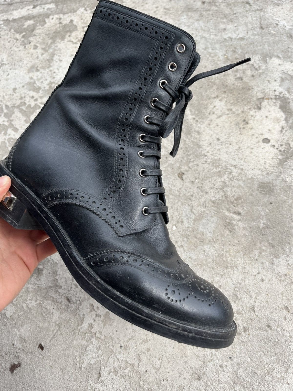 Prada MIU MIU Leather Studded Heels Combat Boots Y2K Shoes Size US 8 / IT 38 - 11 Thumbnail