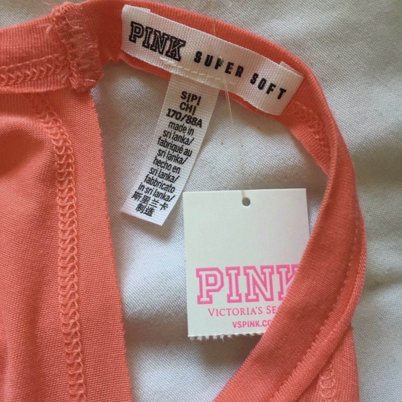 Victoria's Secret VICTORIA'S SECRET PINK Coral Orange Pink Super Soft Tank Top Size S / US 4 / IT 40 - 6 Thumbnail