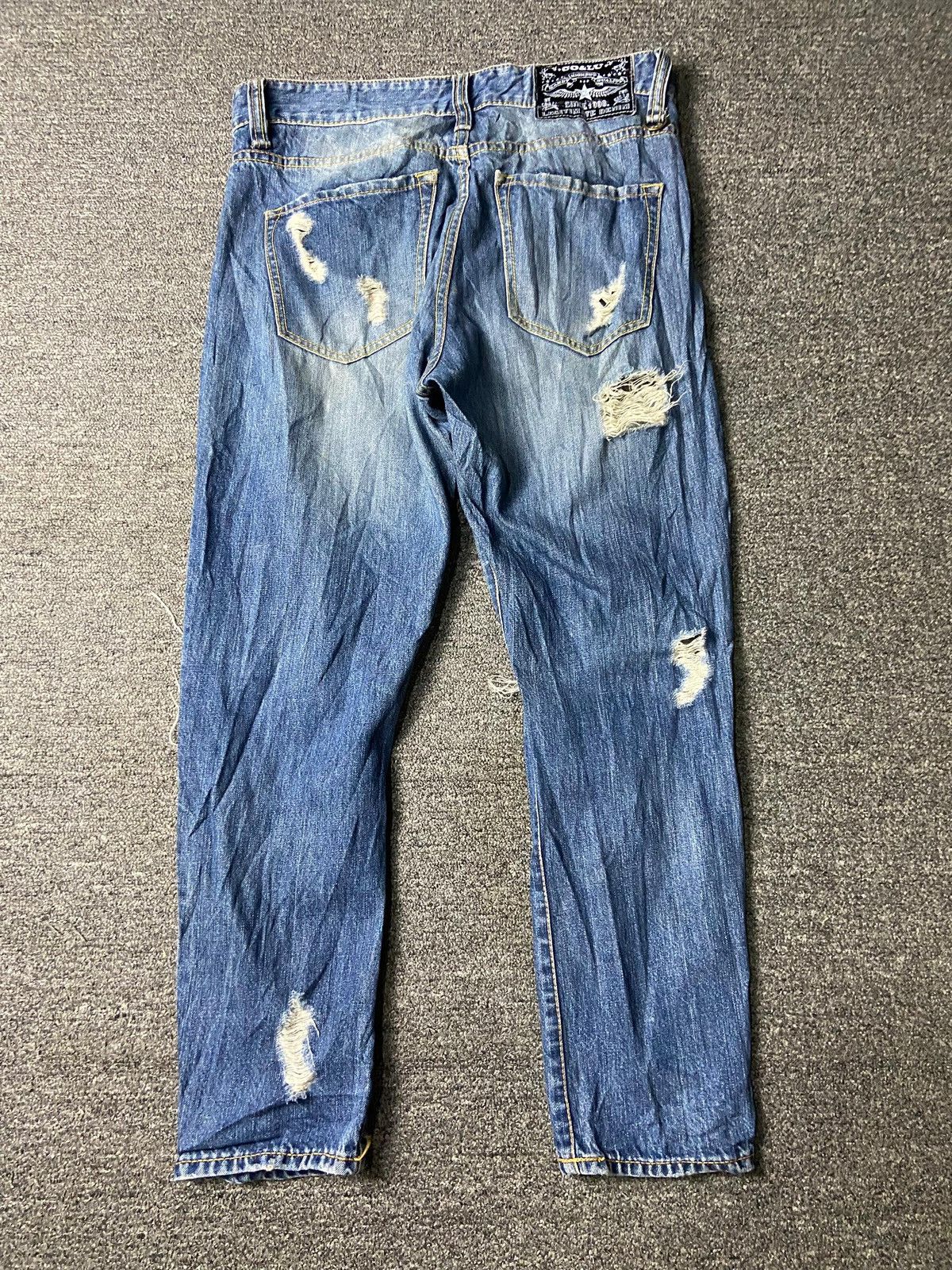Japanese Brand Co&Lu Brand Distressed Denim Ripped Jeans (158) Size US 32 / EU 48 - 3 Thumbnail