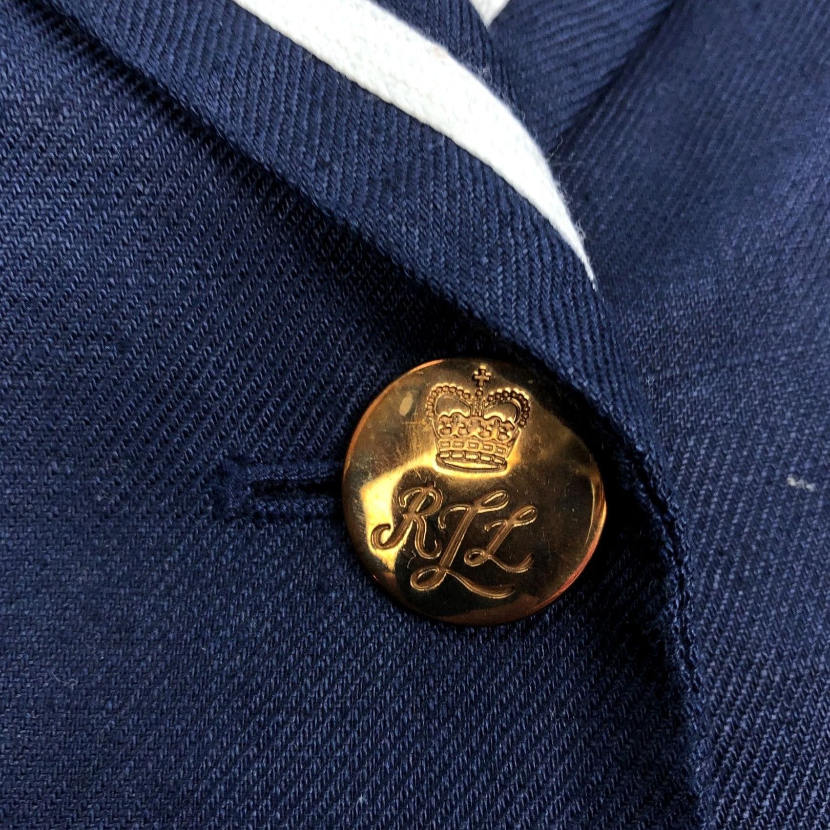 Ralph Lauren Ralph Lauren Women's Blazer Jacket Navy Blue Linen Gold Buttons Striped Lapel Size Large Size L / US 10 / IT 46 - 4 Thumbnail