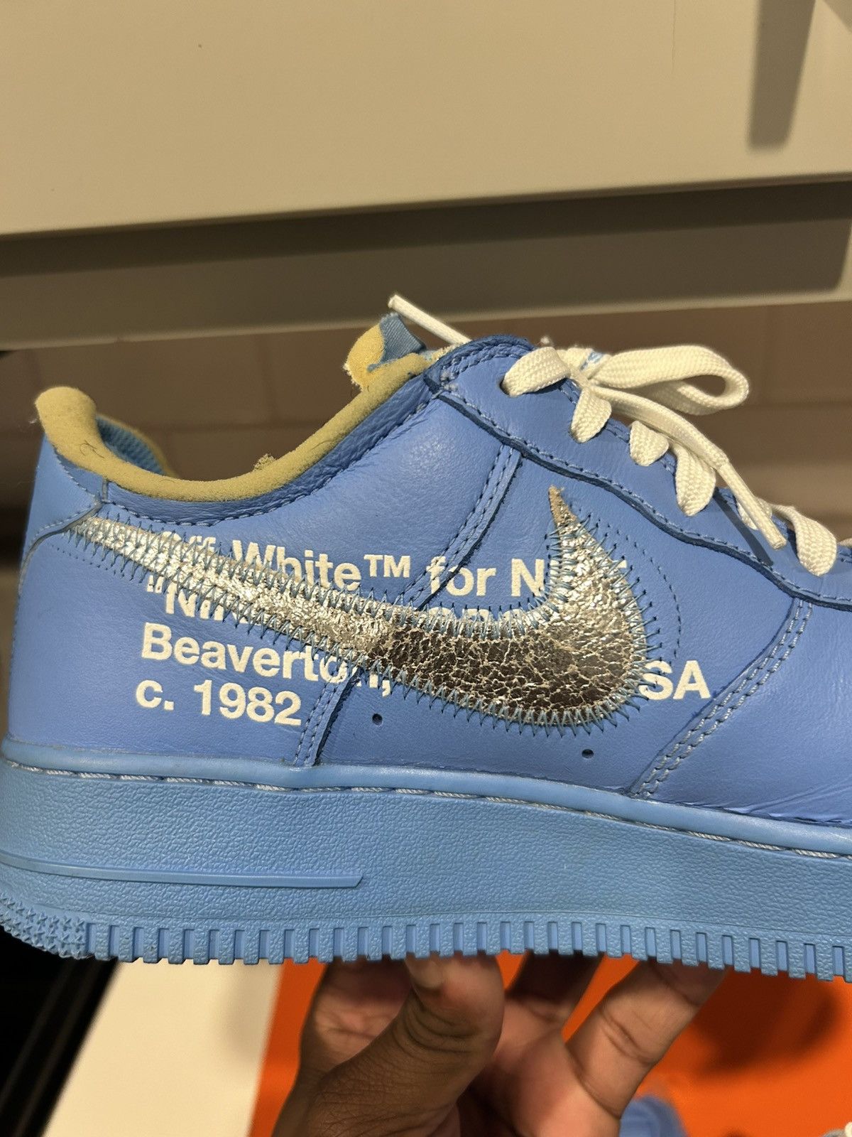 Nike × Off-White Off White Air Force 1 MCA University Blue Size US 7.5 / EU 40-41 - 16 Thumbnail